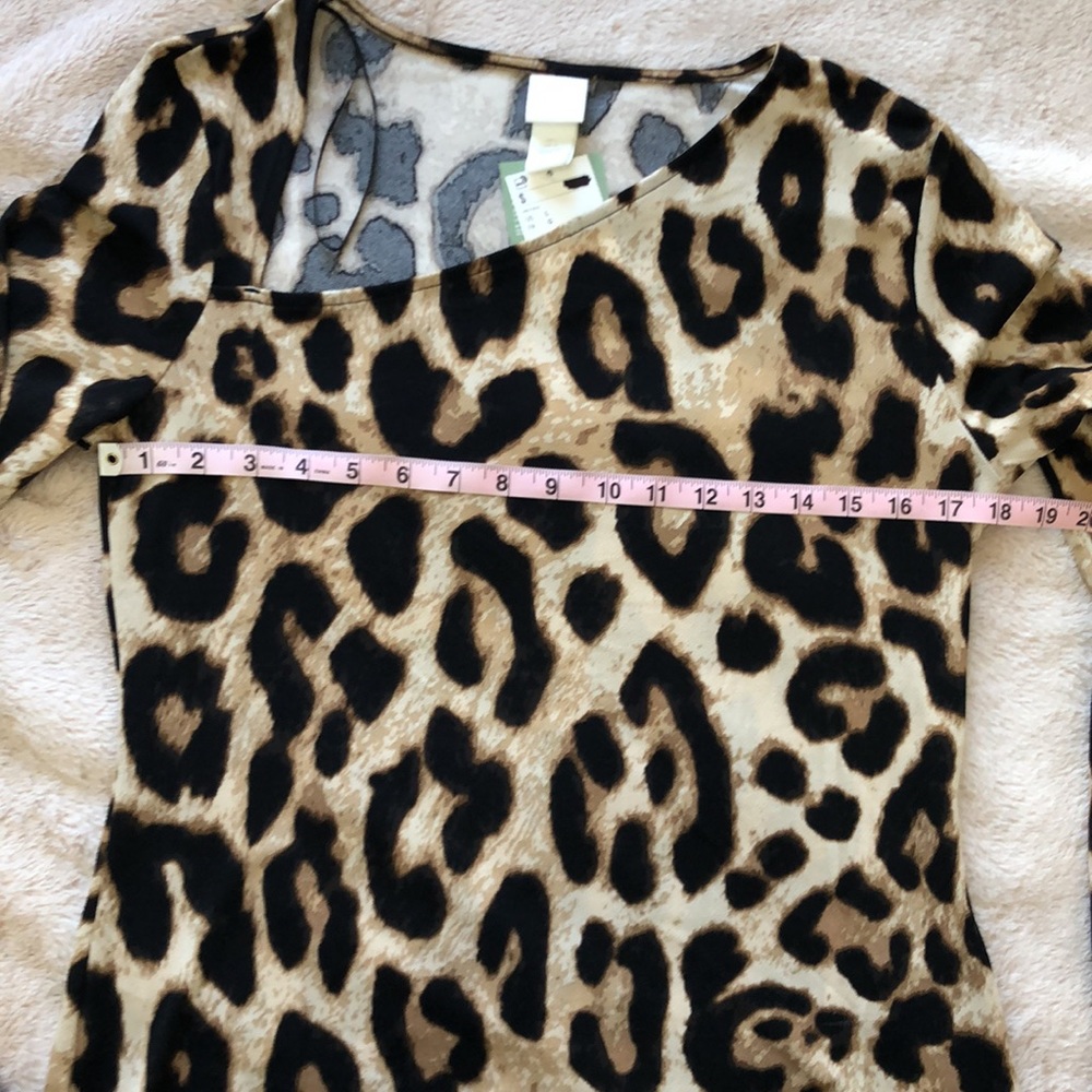 NWT H&M Long Sleeve Leopard Top with asymmetrical neck, Large - Picture 11 of 14